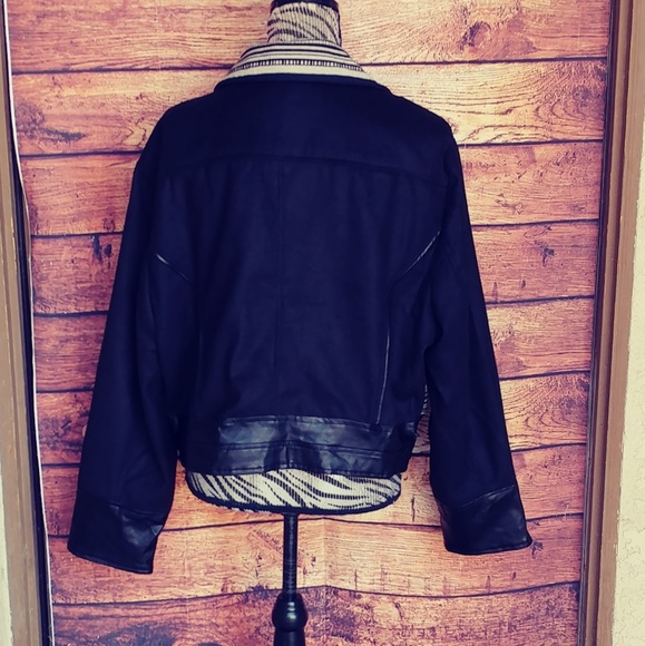 NWT Yoki black and tan moto jacket size 3X - Picture 6 of 8